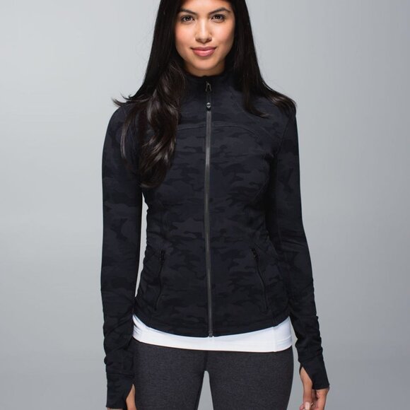 Lululemon Forme Black Camo Athletic Jacket With Cuffins - Picture 1 of 15